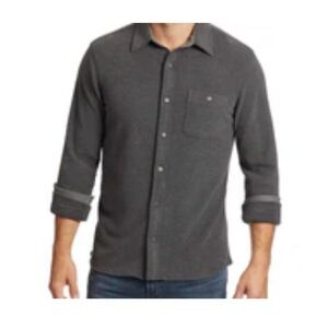 Men's Casual Button Down Shirt - Dark Gray